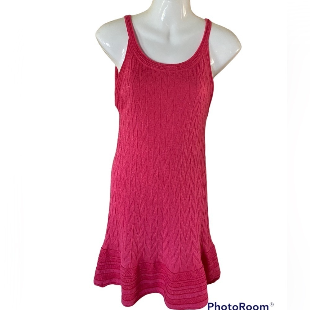 Missoni Zigzag hot pink knit sleeveless dress size 38a